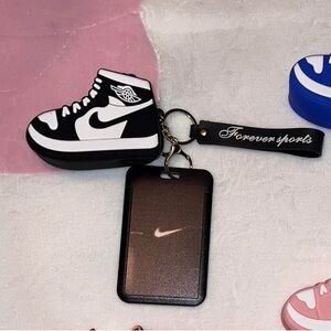 Silicon Nike Air Jordan Keychain Set with ID holder